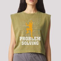 Rock Climbing Math Lover Problem Solving Mathematician Garment-Dyed Women's Muscle Tee