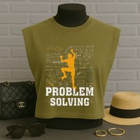 Rock Climbing Math Lover Problem Solving Mathematician Garment-Dyed Women's Muscle Tee