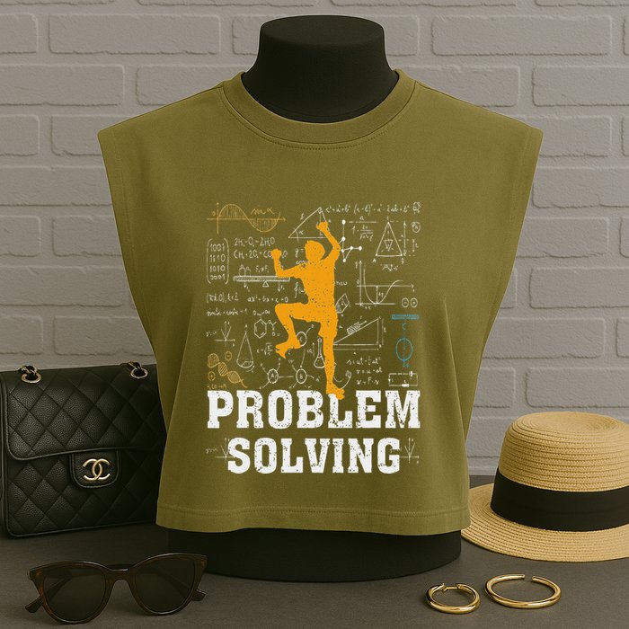 Rock Climbing Math Lover Problem Solving Mathematician Garment-Dyed Women's Muscle Tee