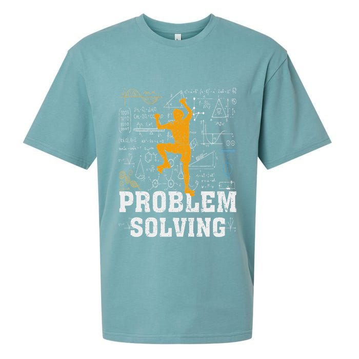 Rock Climbing Math Lover Problem Solving Mathematician Sueded Cloud Jersey T-Shirt