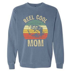 Reel Cool Mom Fishing Funny Gift Fishing Lovers Retro Gift Garment-Dyed Sweatshirt