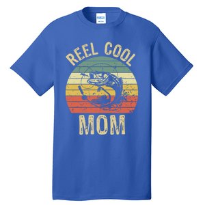 Reel Cool Mom Fishing Funny Gift Fishing Lovers Retro Gift Tall T-Shirt