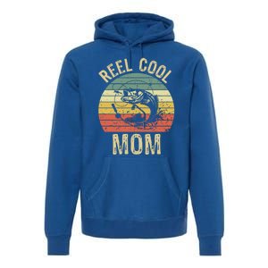 Reel Cool Mom Fishing Funny Gift Fishing Lovers Retro Gift Premium Hoodie