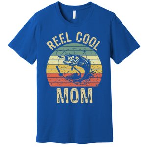 Reel Cool Mom Fishing Funny Gift Fishing Lovers Retro Gift Premium T-Shirt