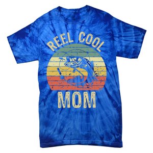 Reel Cool Mom Fishing Funny Gift Fishing Lovers Retro Gift Tie-Dye T-Shirt