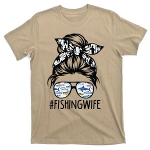 ROV Cute Messy Bun Fishing Wife Husband Fishman T-Shirt