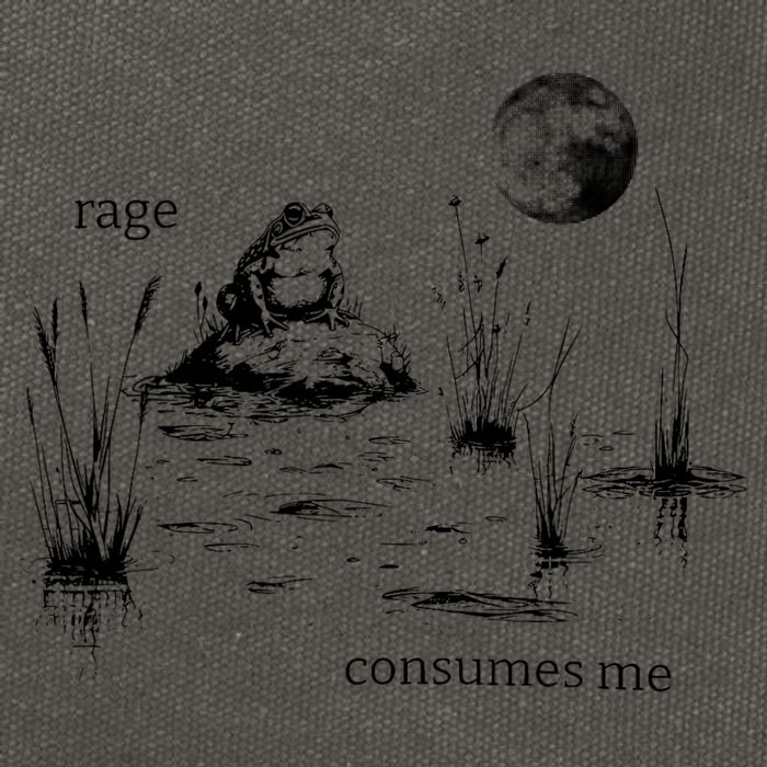 Rage Consumes Me Frog Funny Cotton Canvas Backpack