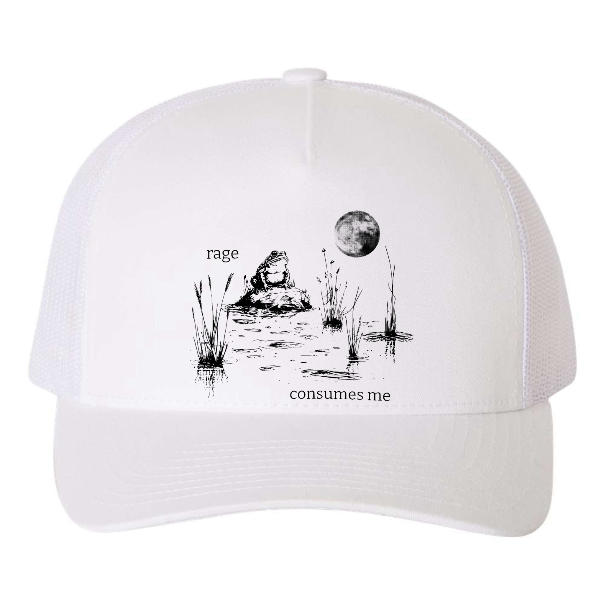 Rage Consumes Me Frog Funny Yupoong Adult 5-Panel Trucker Hat