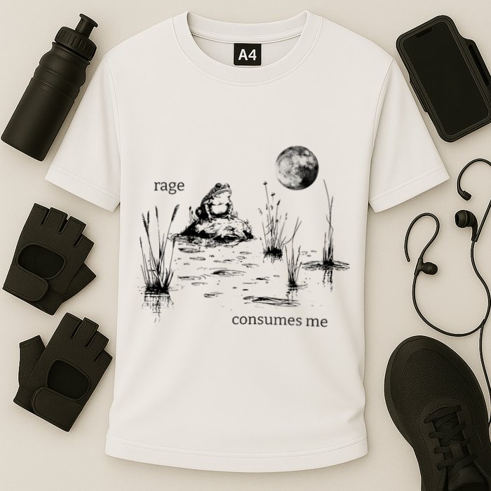 Rage Consumes Me Frog Funny Cooling Performance Crew T-Shirt