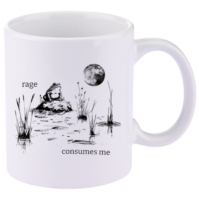 Rage Consumes Me Frog Funny 11oz C Handle Ceramic Mug