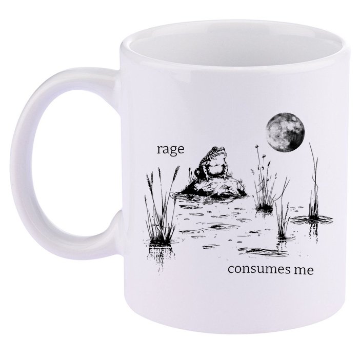 Rage Consumes Me Frog Funny 11oz C Handle Ceramic Mug