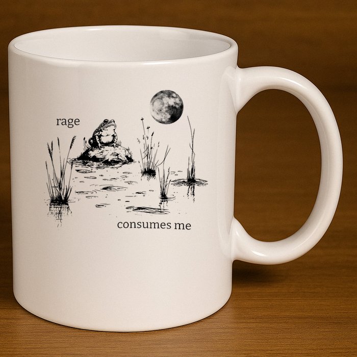 Rage Consumes Me Frog Funny 11oz C Handle Ceramic Mug