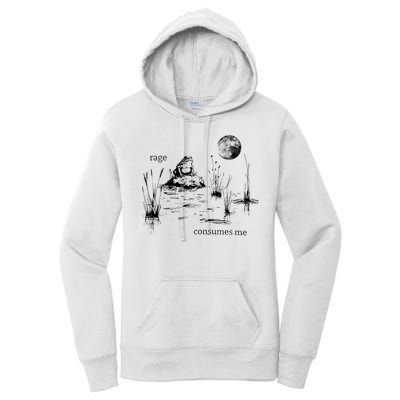 Rage Consumes Me Frog Funny Women's Pullover Hoodie