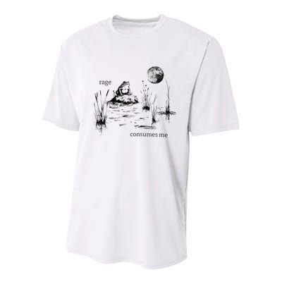 Rage Consumes Me Frog Funny Youth Performance Sprint T-Shirt