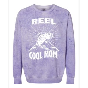 Reel Cool Mom Fishing 'S Hobby Pole Lake Gift Colorblast Crewneck Sweatshirt