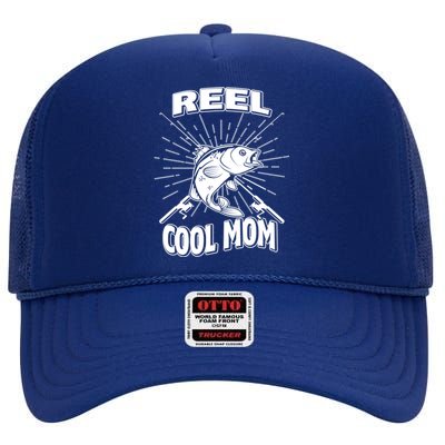 Reel Cool Mom Fishing 'S Hobby Pole Lake Gift High Crown Mesh Back Trucker Hat