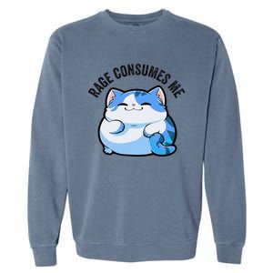 Rage Consumes Me Funny Cat Garment-Dyed Sweatshirt