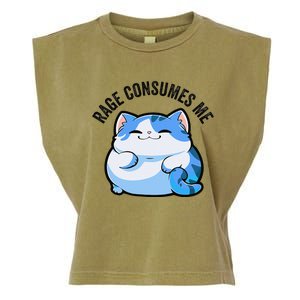 Rage Consumes Me Funny Cat Garment-Dyed Women's Muscle Tee