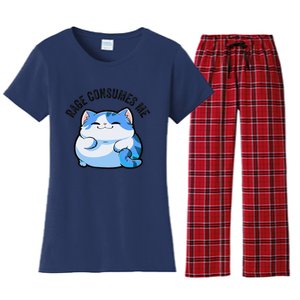 Rage Consumes Me Funny Cat Women's Flannel Pajama Set