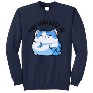 Rage Consumes Me Funny Cat Tall Sweatshirt