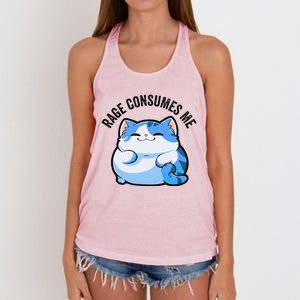 Rage Consumes Me Funny Cat Women's Knotted Racerback Tank