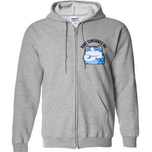 Rage Consumes Me Funny Cat Full Zip Hoodie