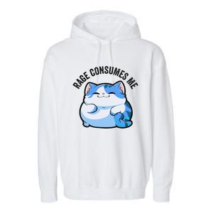 Rage Consumes Me Funny Cat Garment-Dyed Fleece Hoodie