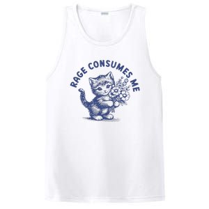 Rage Consumes Me Cat Flower Cute Kitty Cat Meme PosiCharge Competitor Tank