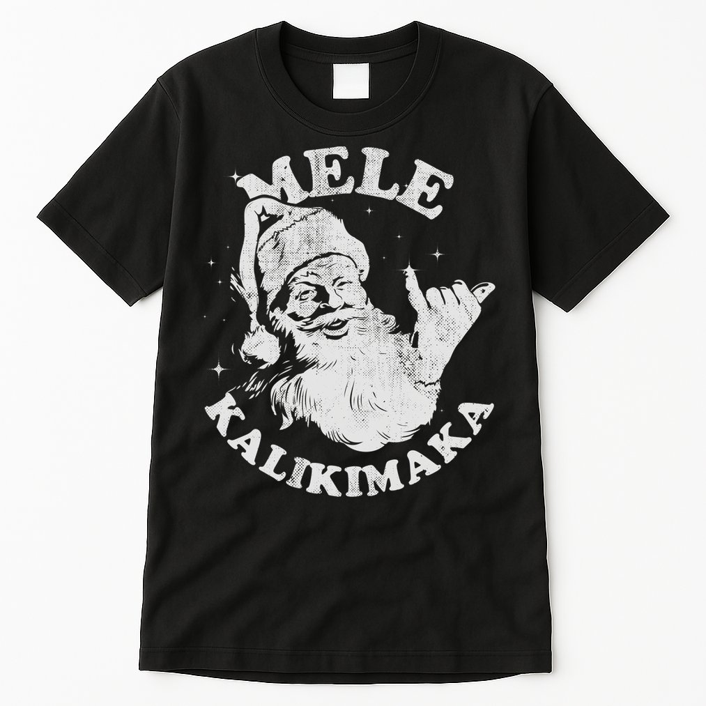 Retro Christmas Mele Kalikimaka Santa Shaka Hawaii Essential Tall T-Shirt