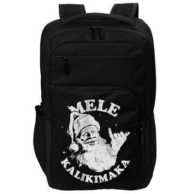 Retro Christmas Mele Kalikimaka Santa Shaka Hawaii Essential Impact Tech Backpack