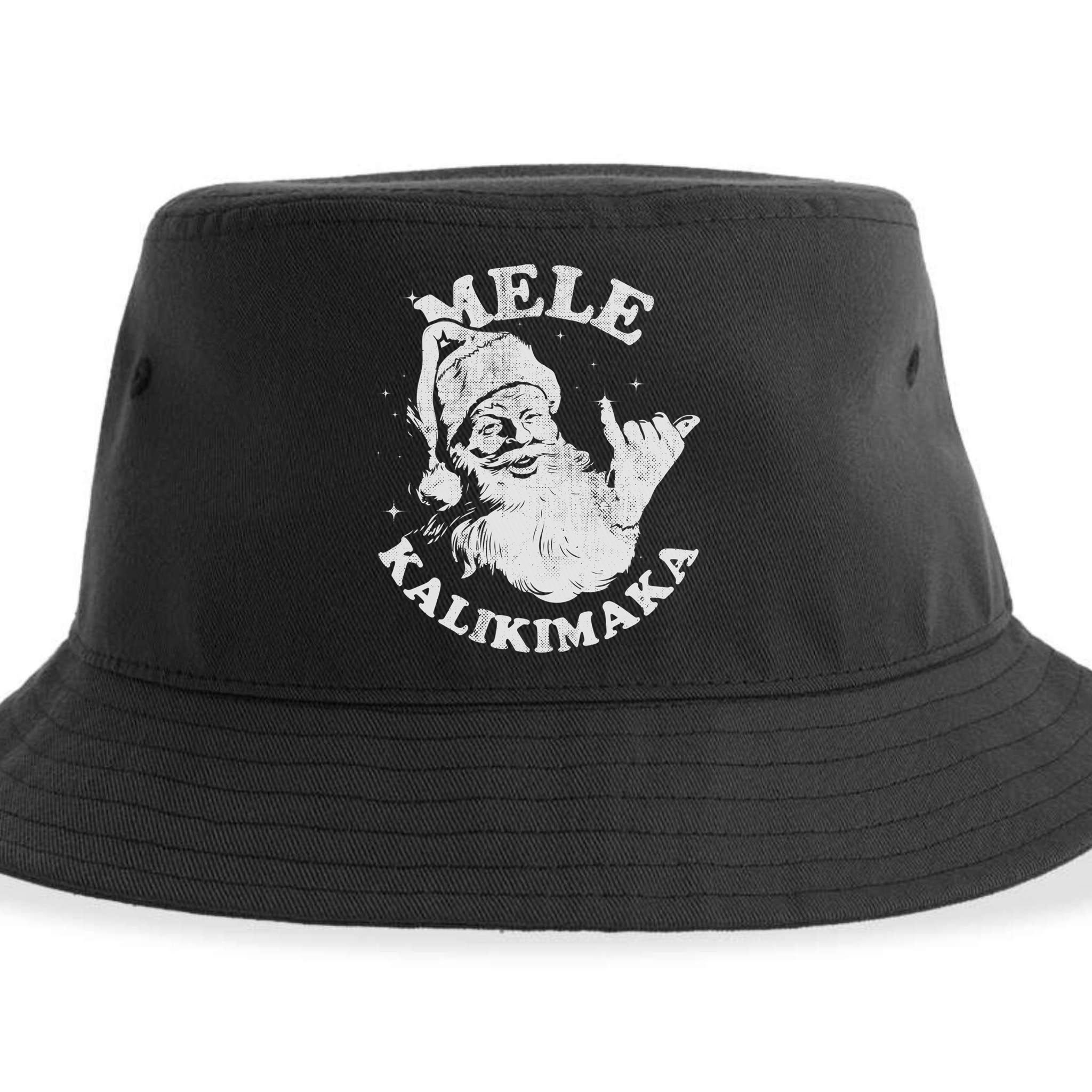 Retro Christmas Mele Kalikimaka Santa Shaka Hawaii Essential Sustainable Bucket Hat