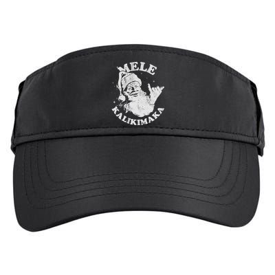 Retro Christmas Mele Kalikimaka Santa Shaka Hawaii Essential Adult Drive Performance Visor