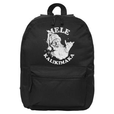 Retro Christmas Mele Kalikimaka Santa Shaka Hawaii Essential 16 in Basic Backpack