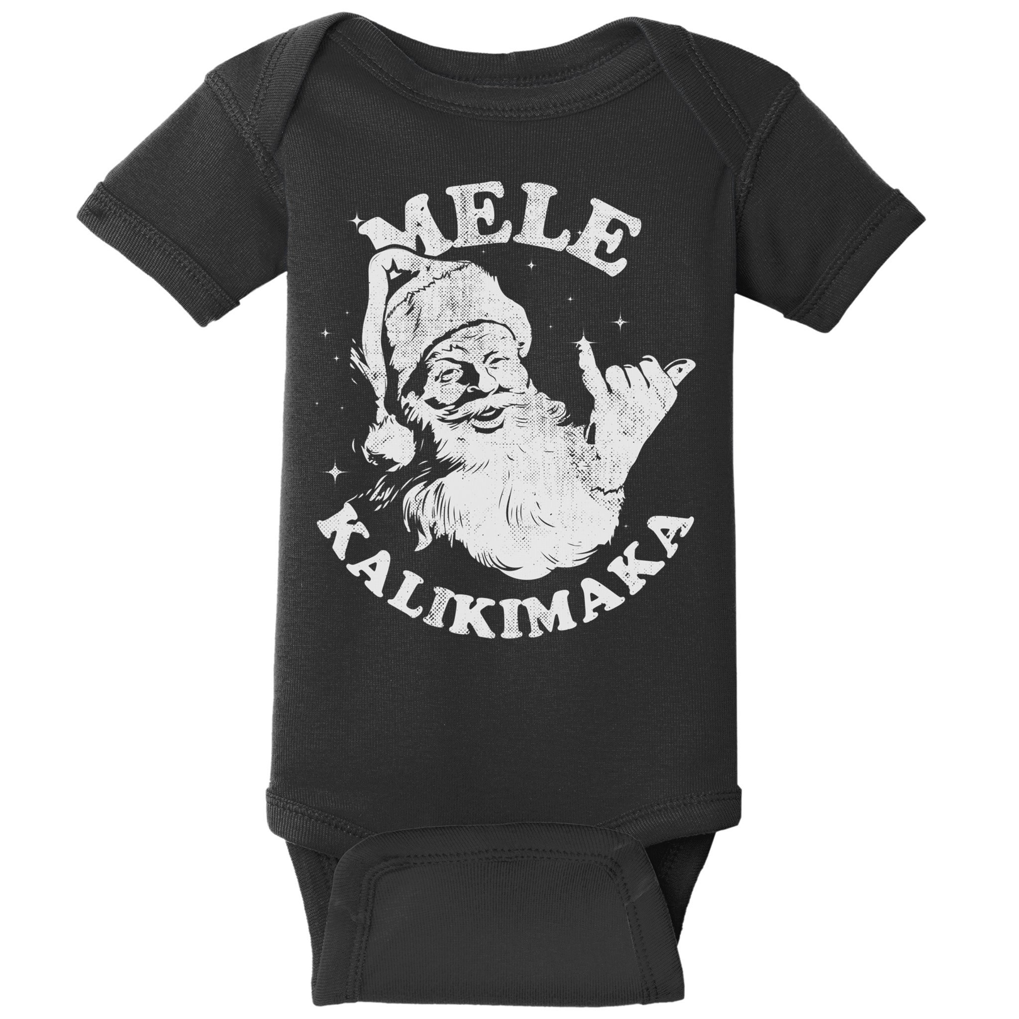 Retro Christmas Mele Kalikimaka Santa Shaka Hawaii Essential Baby Bodysuit