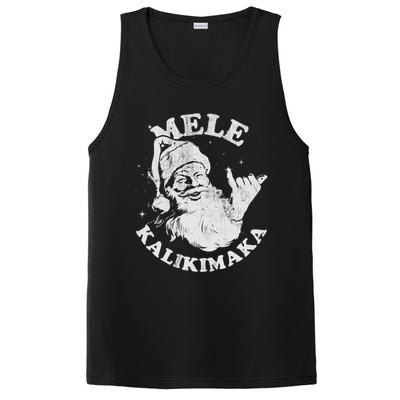 Retro Christmas Mele Kalikimaka Santa Shaka Hawaii Essential PosiCharge Competitor Tank