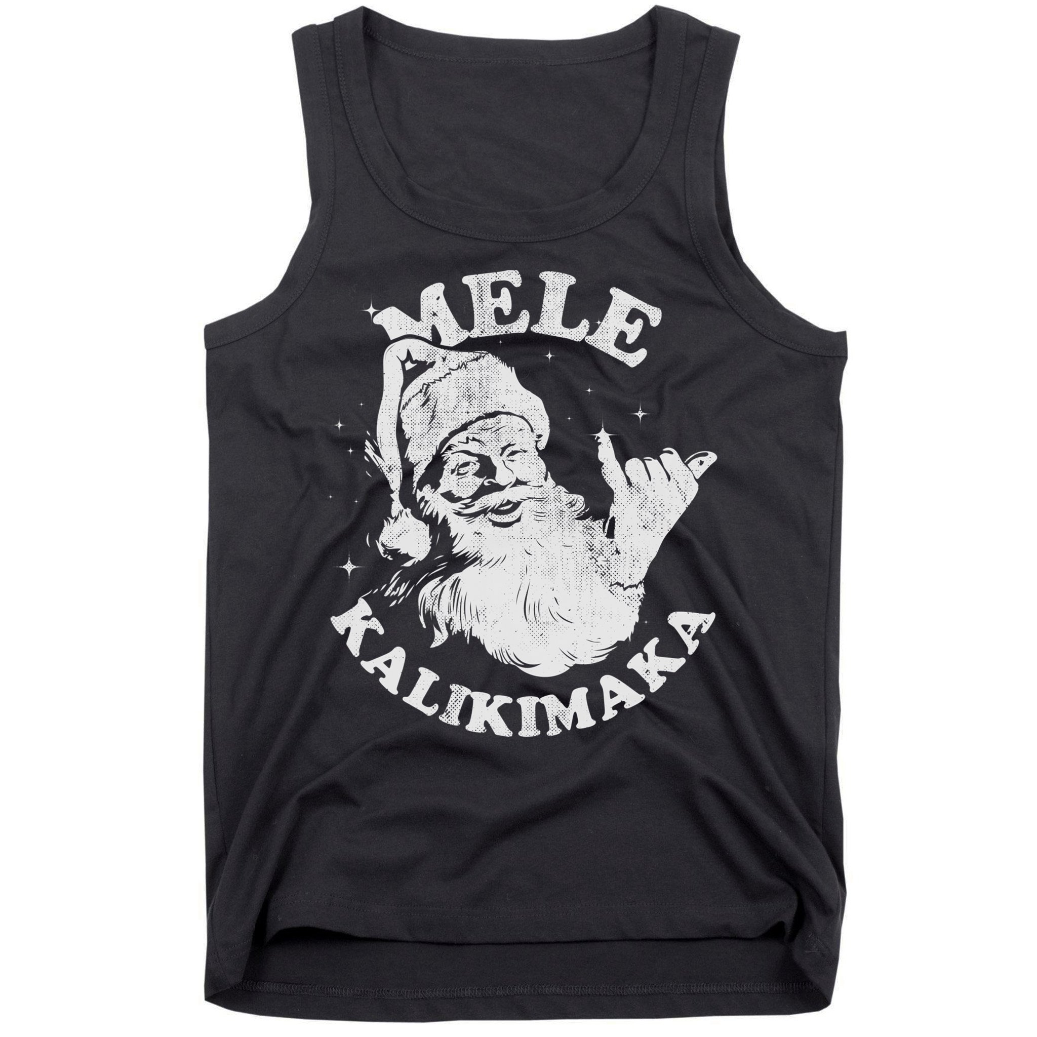 Retro Christmas Mele Kalikimaka Santa Shaka Hawaii Essential Tank Top