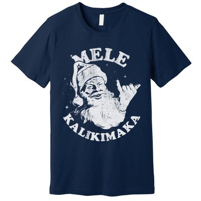 Retro Christmas Mele Kalikimaka Santa Shaka Hawaii Essential Premium T-Shirt