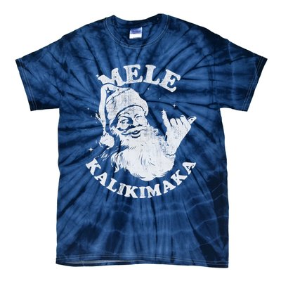 Retro Christmas Mele Kalikimaka Santa Shaka Hawaii Essential Tie-Dye T-Shirt