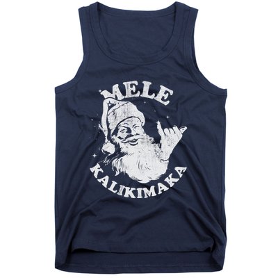 Retro Christmas Mele Kalikimaka Santa Shaka Hawaii Essential Tank Top