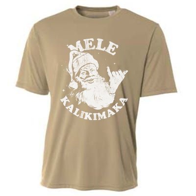 Retro Christmas Mele Kalikimaka Santa Shaka Hawaii Essential Cooling Performance Crew T-Shirt