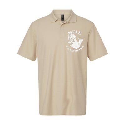 Retro Christmas Mele Kalikimaka Santa Shaka Hawaii Essential Softstyle Adult Sport Polo