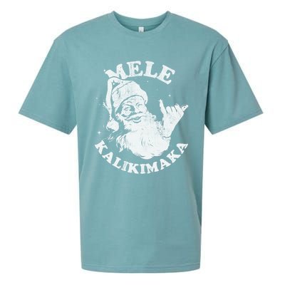 Retro Christmas Mele Kalikimaka Santa Shaka Hawaii Essential Sueded Cloud Jersey T-Shirt