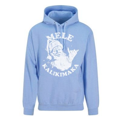 Retro Christmas Mele Kalikimaka Santa Shaka Hawaii Essential Unisex Surf Hoodie