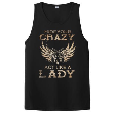 Retro Country Music Art Hide Your Crazy And Act Like A Lady PosiCharge Competitor Tank