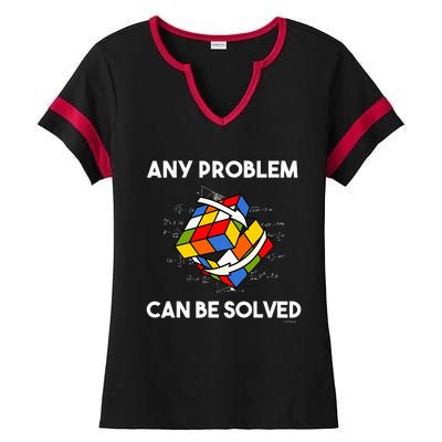 Rubik's Cube Magic Cube Retro Rubi Vintage Nerd Ladies Halftime Notch Neck Tee