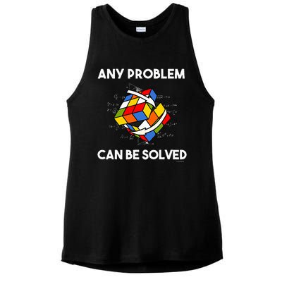 Rubik's Cube Magic Cube Retro Rubi Vintage Nerd Ladies PosiCharge Tri-Blend Wicking Tank