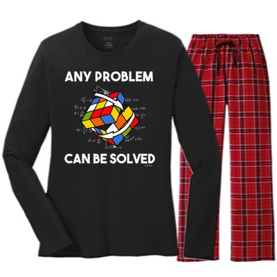 Rubik's Cube Magic Cube Retro Rubi Vintage Nerd Women's Long Sleeve Flannel Pajama Set 