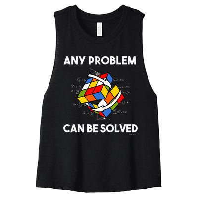 Rubik's Cube Magic Cube Retro Rubi Vintage Nerd Women's Racerback Cropped Tank