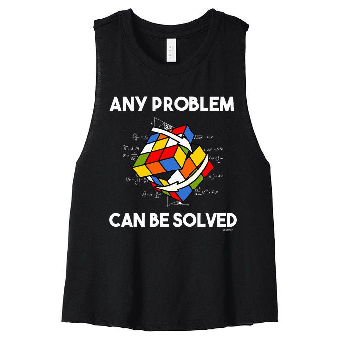 Rubik's Cube Magic Cube Retro Rubi Vintage Nerd Women's Racerback Cropped Tank