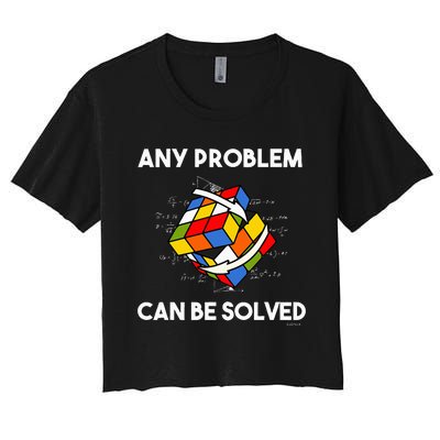 Rubik's Cube Magic Cube Retro Rubi Vintage Nerd Women's Crop Top Tee